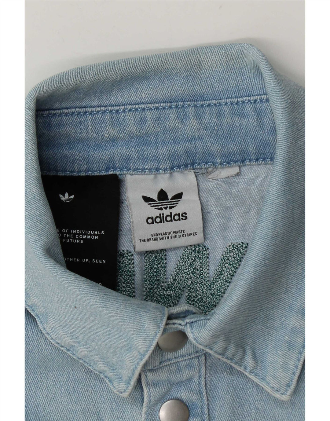 Adidas Herren Graphic Kurzarm-Jeanshemd Mittelblau