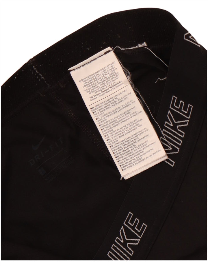 Nike Damen Dri Fit Graphic Leggings UK 14 Large Schwarz Polyester