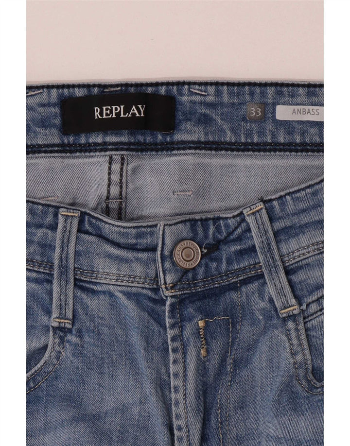 Replay Damen Anbass Slim Jeans W33 L31 Blau