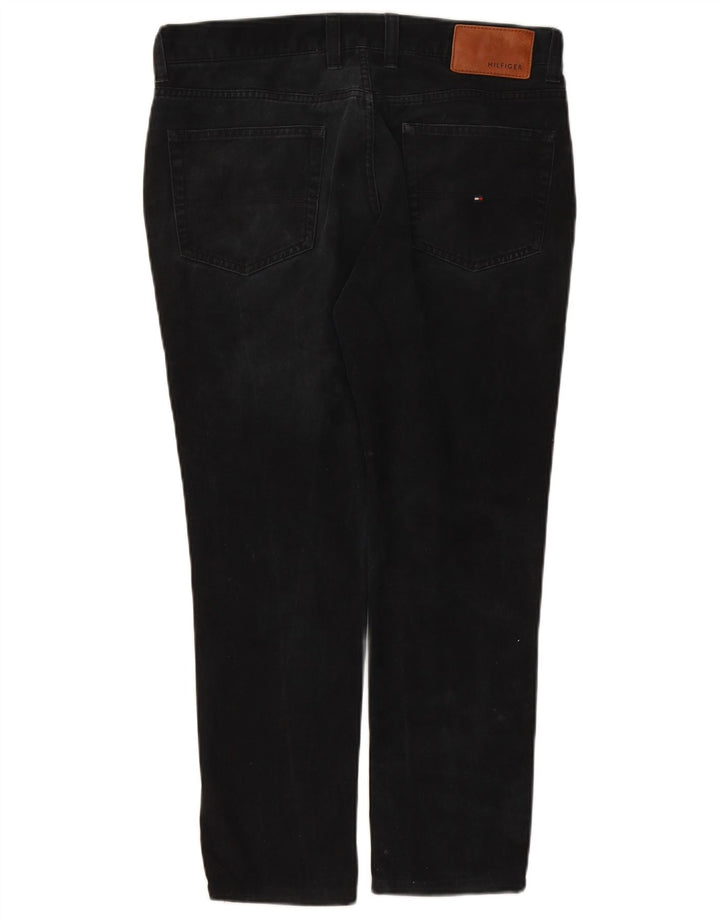 TOMMY HILFIGER Herren Straight Jeans W34 L27 Schwarze Baumwolle