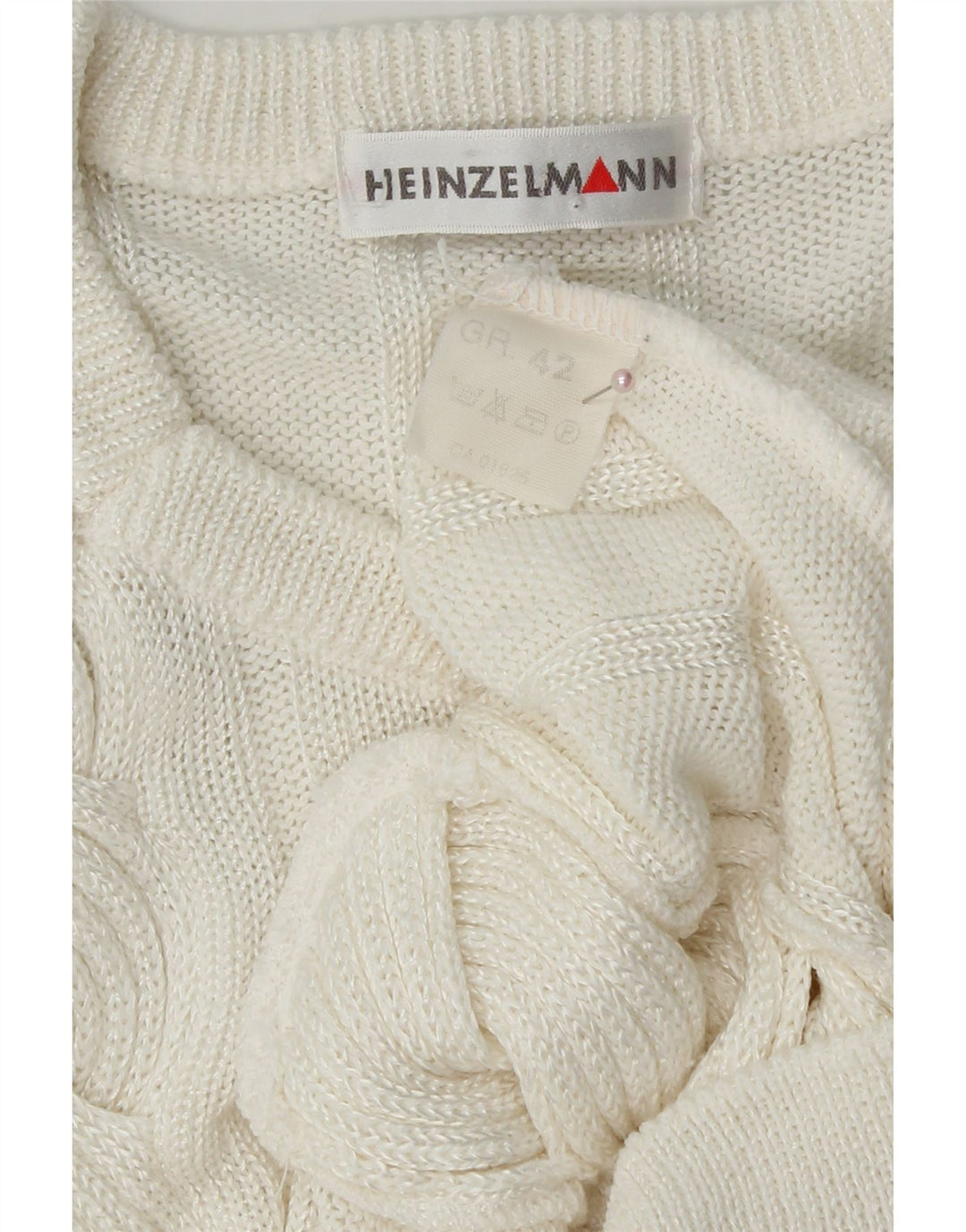 VINTAGE Womens Boat Neck Jumper Sweater IT 42 Medium White Polyacrylic Vintage Vintage and Second-Hand Vintage from Messina Hembry 