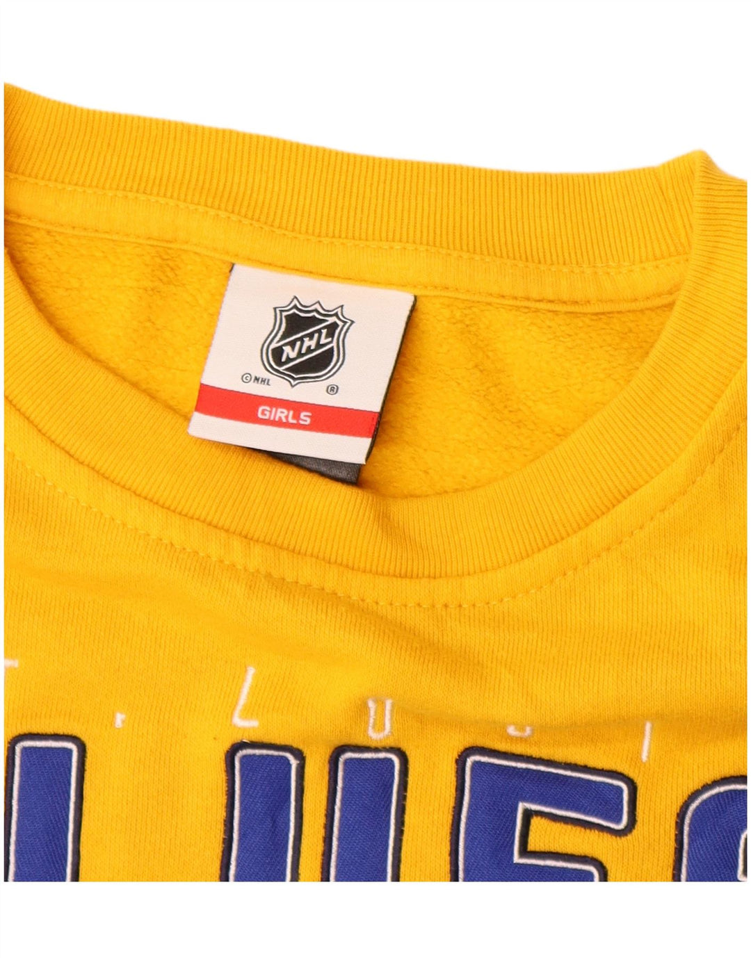 NHL Crop Graphic Sweatshirt-Pullover für Mädchen, 7–8 Jahre, Gelb, Farbblock