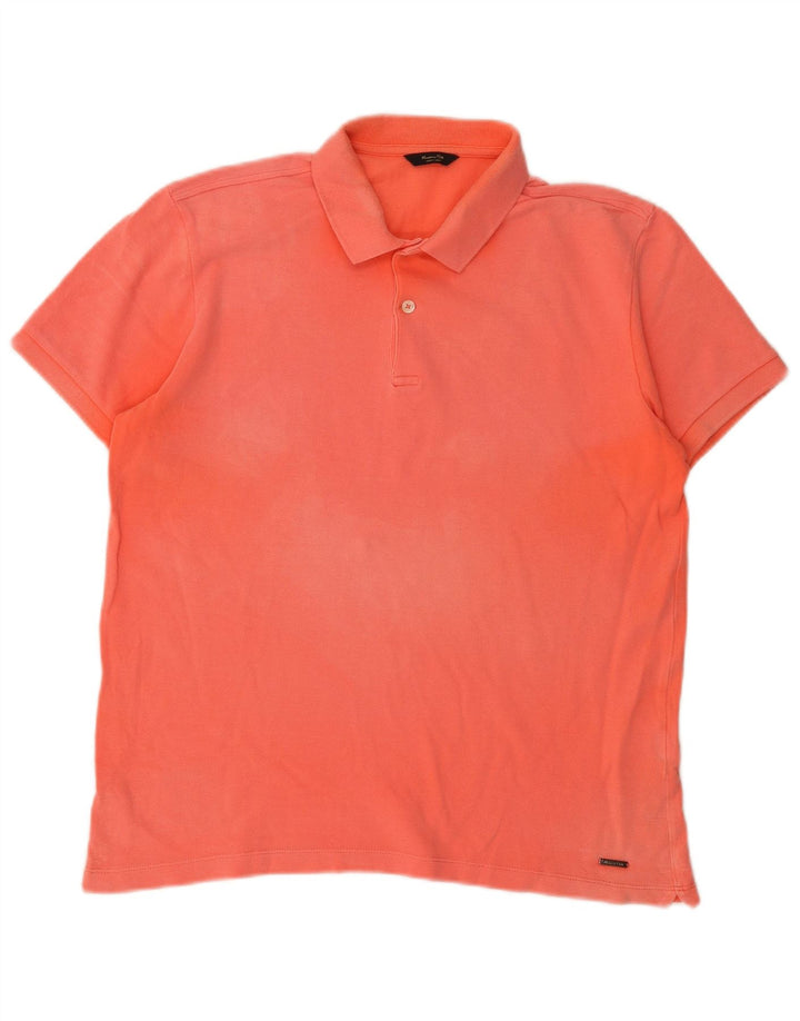 Massimo Dutti Herren Poloshirt Mittelorange Baumwolle
