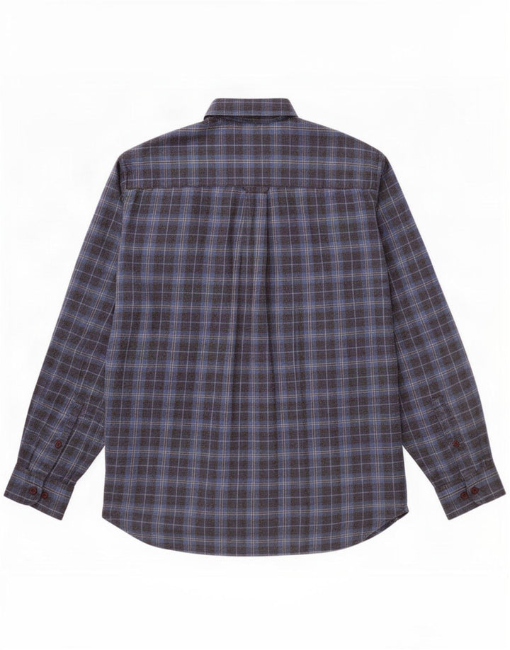 Hawkshead Herren-Flanellhemd, groß, marineblau, kariert, Baumwolle