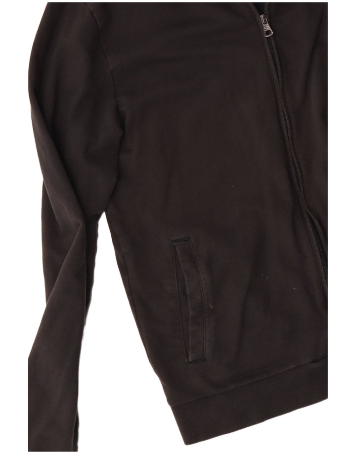 Emporio Armani Herren-Trainingsanzug-Top-Jacke aus mittelschwarzer Baumwolle