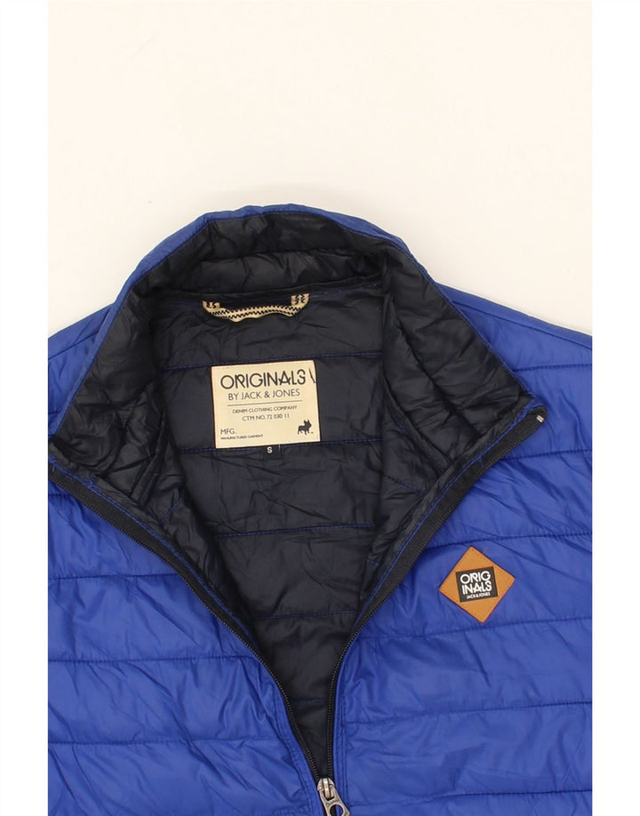 JACK & JONES Mens Padded Jacket UK 36 Small Blue Nylon Vintage Jack & Jones and Second-Hand Jack & Jones from Messina Hembry 