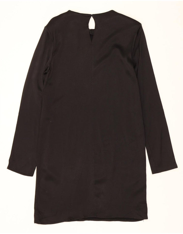 ZARA Womens Long Sleeve Shift Dress UK 14 Large Black Viscose Vintage Zara and Second-Hand Zara from Messina Hembry 