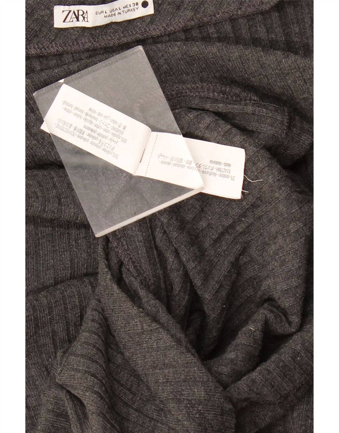 Zara Damen One Shoulder Top UK 14 Large Grau Polyester