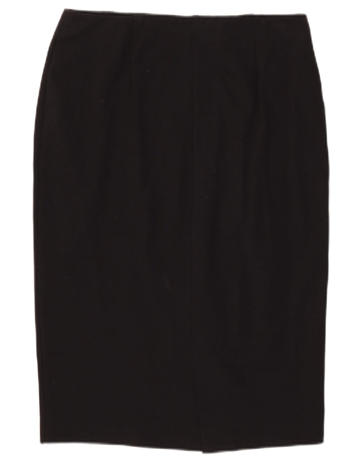 Marks & Spencer Damen Bleistiftrock UK 12 Medium W34 Schwarze Viskose