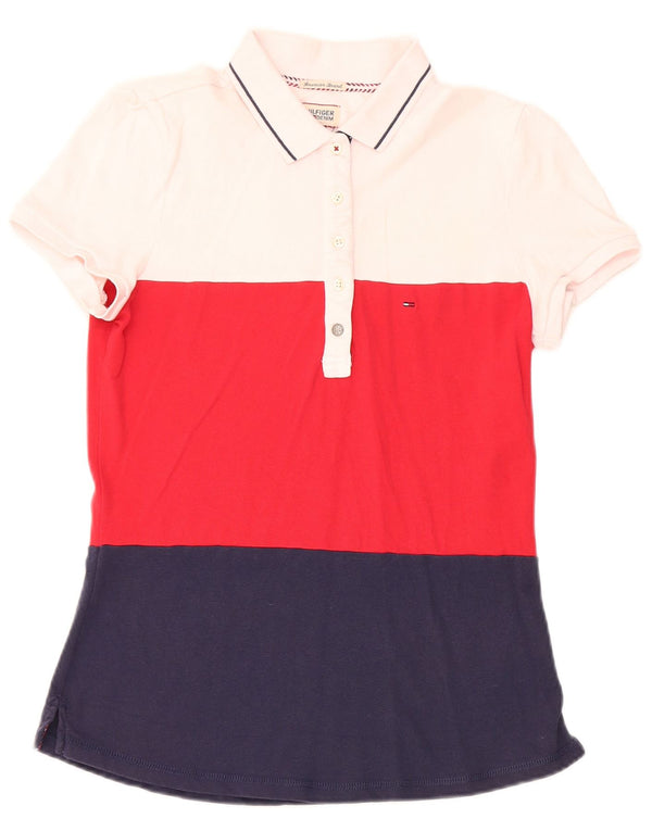 Tommy Hilfiger Damen Poloshirt UK 12 Medium Mehrfarbig Colourblock