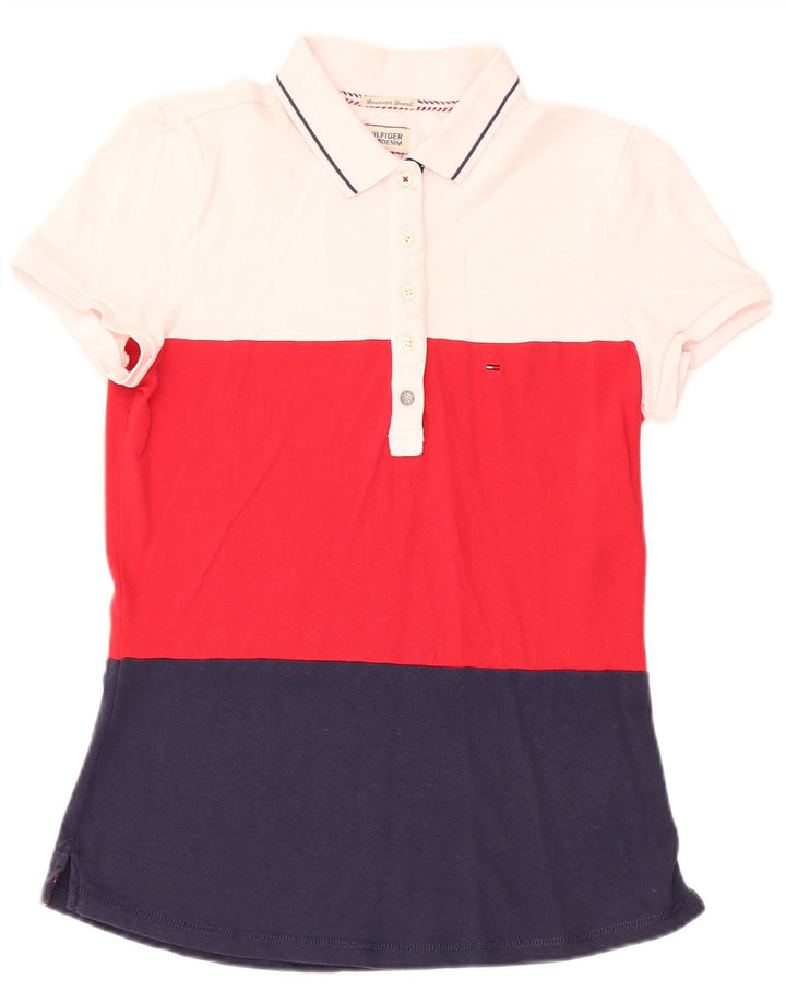 Tommy Hilfiger Damen Poloshirt UK 12 Medium Mehrfarbig Colourblock