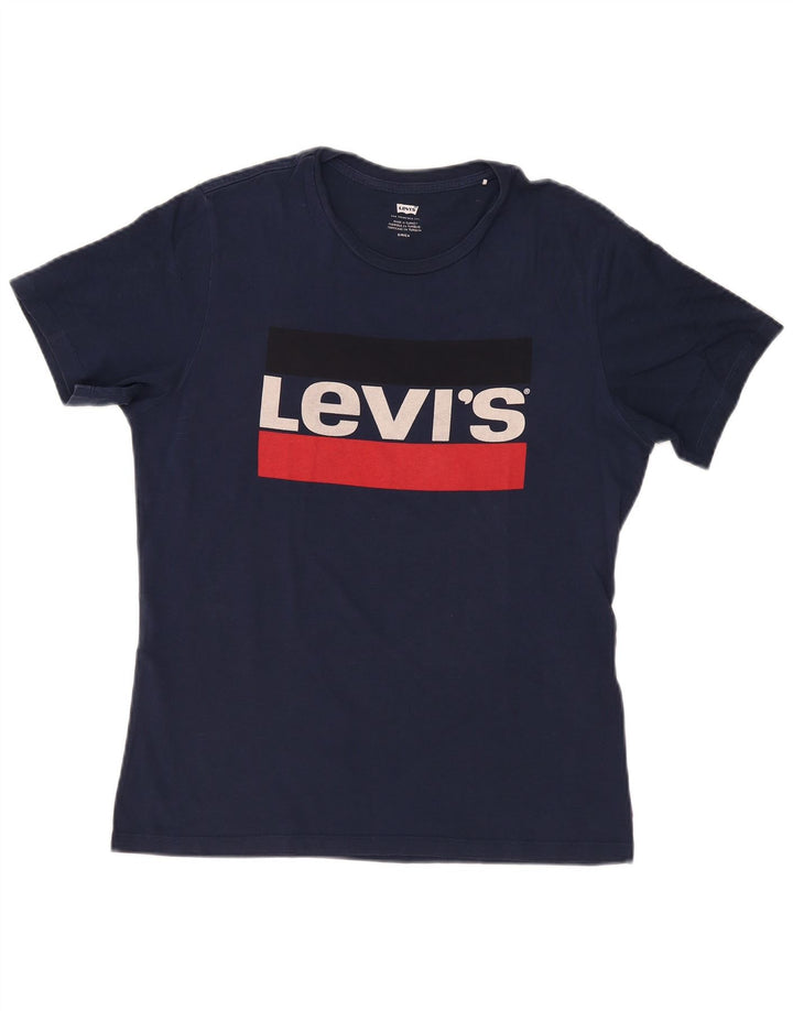 LEVI'S Herren-T-Shirt mit Grafik, Größe S, Marineblau