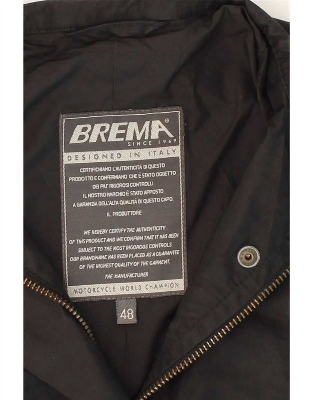 BREMA Womens Graphic Utility Jacket IT 48 XL Black Vintage Brema and Second-Hand Brema from Messina Hembry 