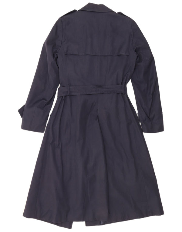 Vintage Damen Trenchcoat IT 48 XL Marineblau Polyamid
