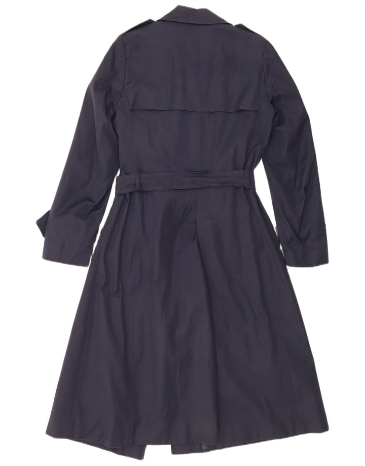 Vintage Damen Trenchcoat IT 48 XL Marineblau Polyamid
