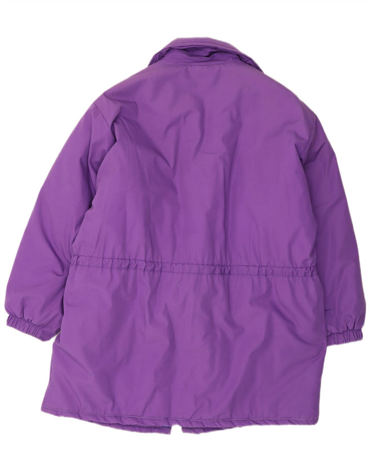 Vintage Damen Gepolsterter Mantel UK 18 XL Lila Polyester
