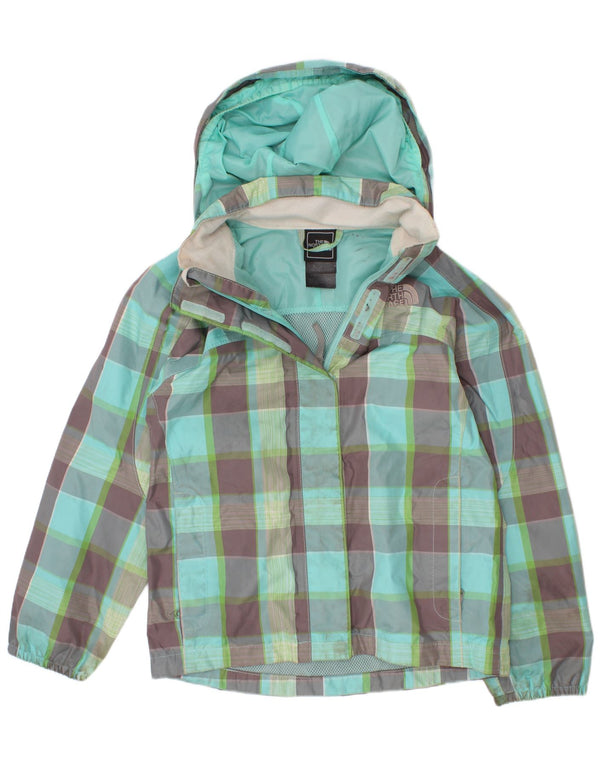 The North Face Mädchen-Regenjacke mit Kapuze, 5–6 Jahre, XS, grün kariert