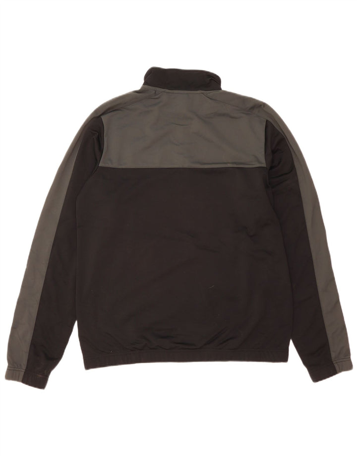 Nike Herren-Trainingsanzug-Top-Jacke aus mittelschwarzem Colourblock-Polyester