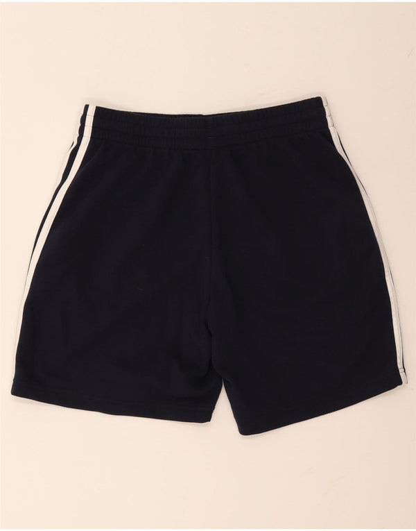 ADIDAS Damen Sportshorts UK 12 Medium Marineblau Baumwolle