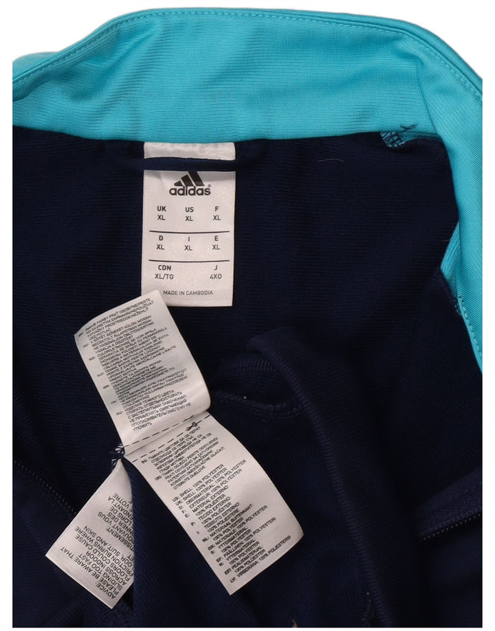 Adidas Herren-Trainingsanzug-Top-Jacke XL, Marineblau, Colourblock-Polyester