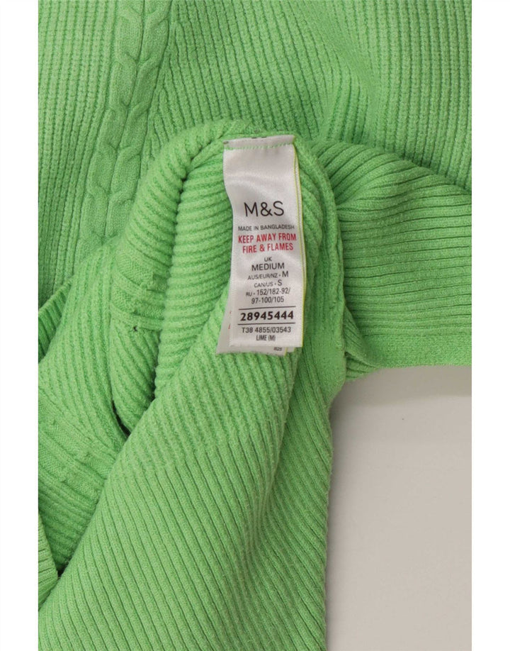 Marks & Spencer Damen-Pullover mit Rundhalsausschnitt, Gr. 14, mittelgrüne Viskose