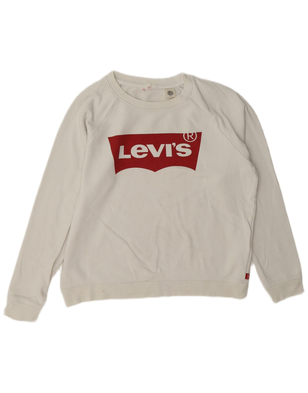 Levi's Damen-Sweatshirt in Übergröße mit Grafik, UK 10, Größe S, weiße Baumwolle