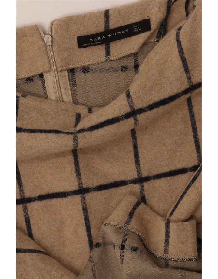 Zara Damen Etuikleid UK 14 Large Brown Check