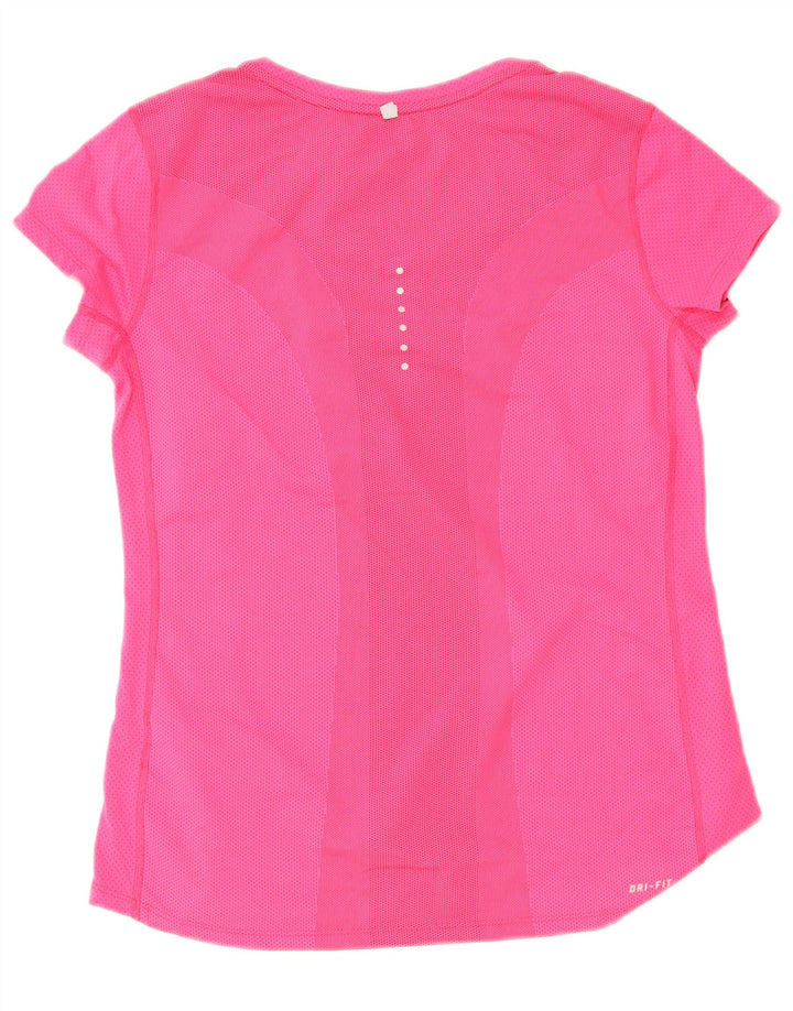 Nike Damen Dri Fit T-Shirt Top UK 12 Mittelrosa Polyester