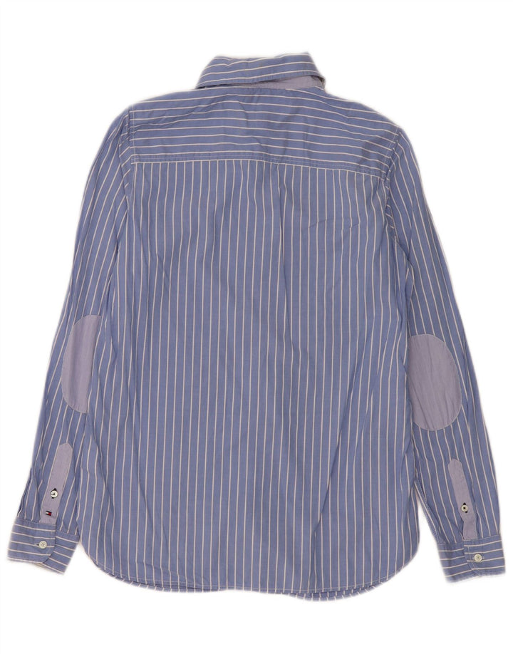 Tommy Hilfiger Damenhemd US 6 Mittelblaue Nadelstreifen-Baumwolle