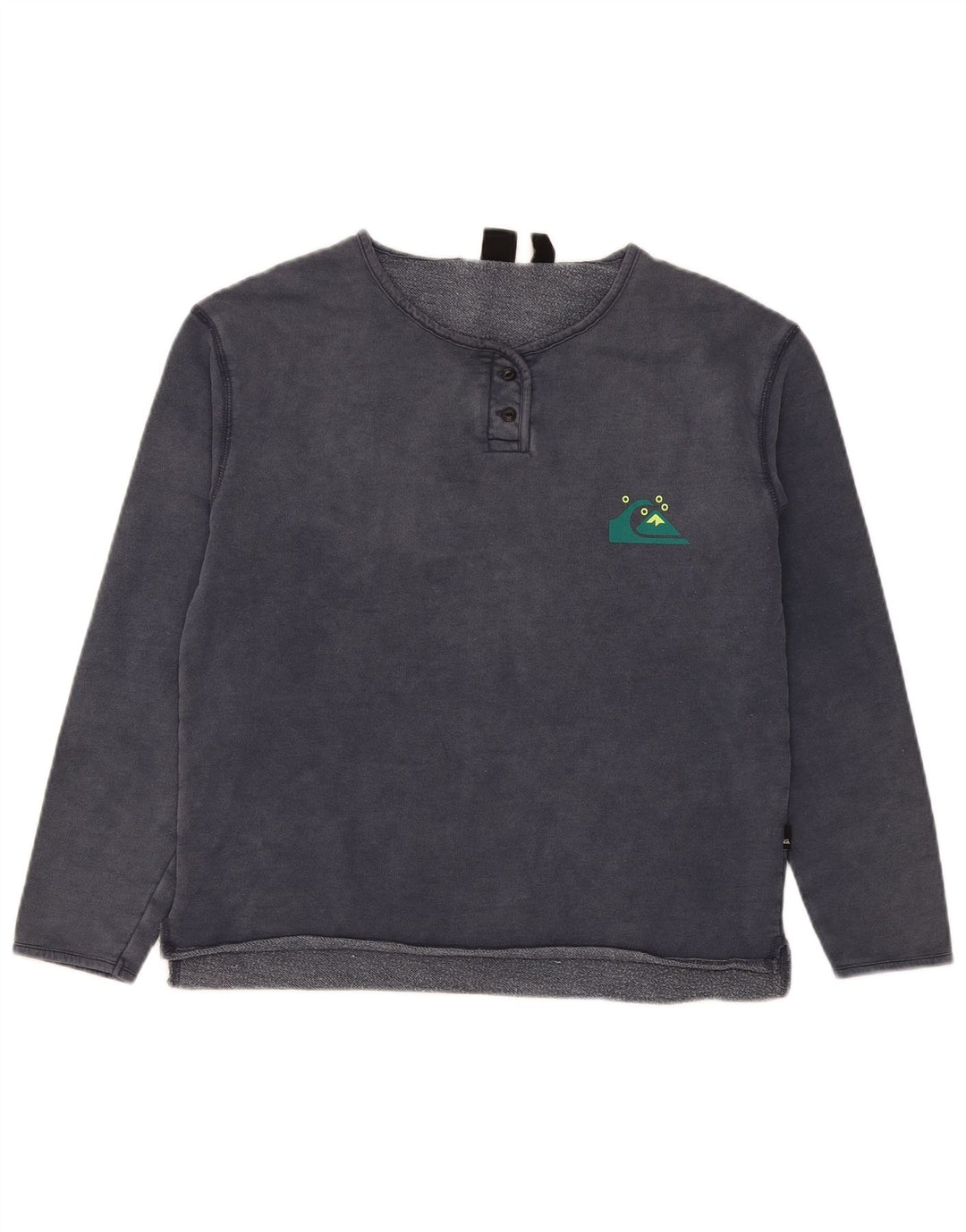 Quiksilver Damen-Sweatshirt-Pullover UK 14 Mittelmarineblaue Baumwolle
