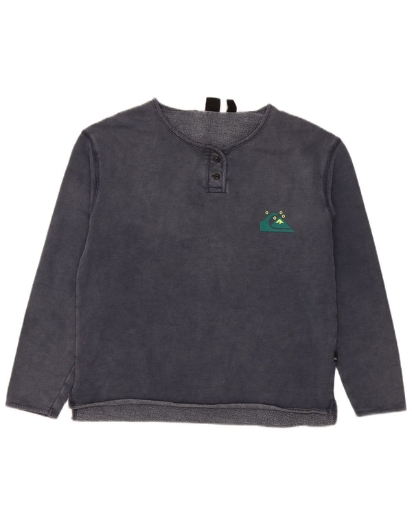 Quiksilver Damen-Sweatshirt-Pullover UK 14 Mittelmarineblaue Baumwolle