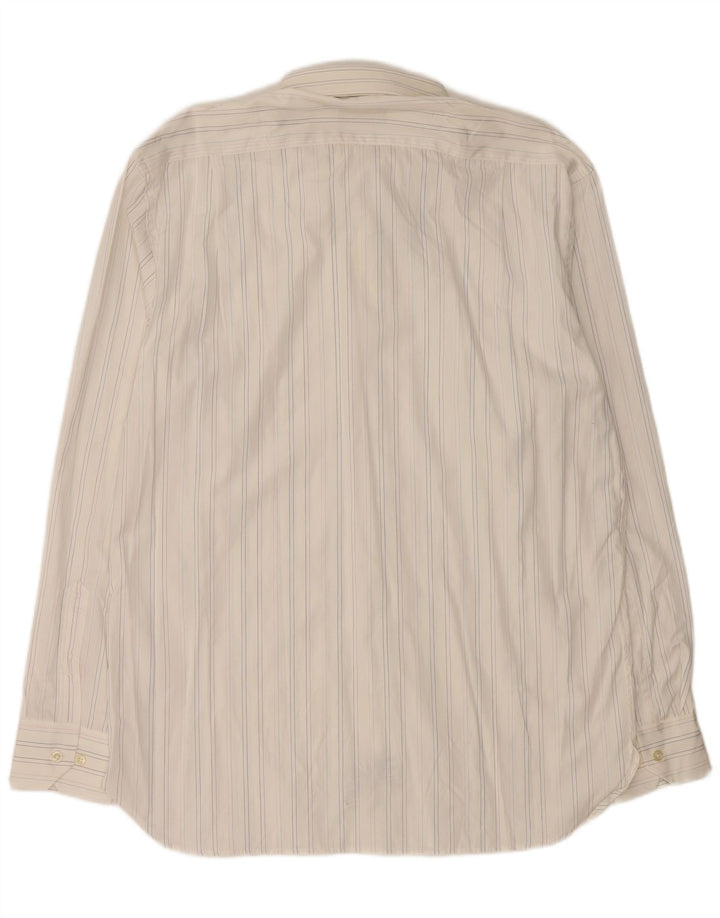 MASSIMO DUTTI Herrenhemd Größe 43 Große weiß gestreifte Baumwolle