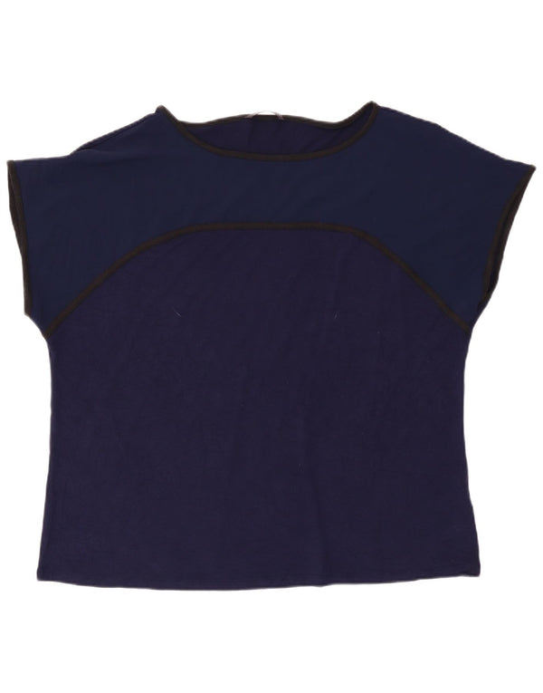 Marks & Spencer Damen T-Shirt Top UK 18 XL Marineblau Viskose