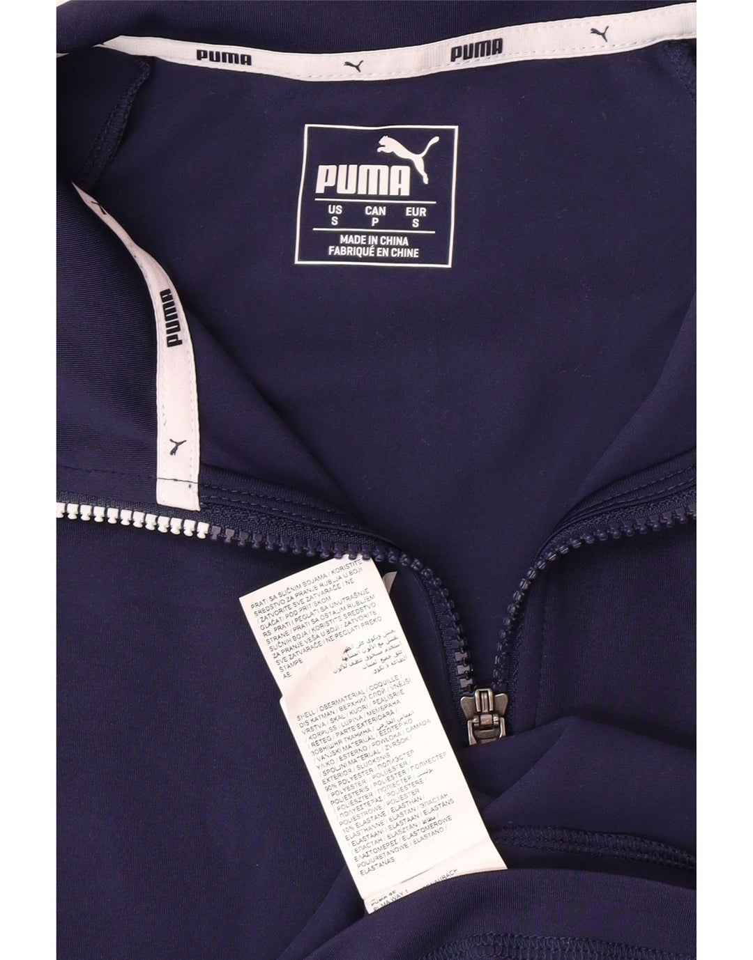 PUMA Herren-Pullover-Trainingsanzugoberteil mit Reißverschluss, Größe S, Marineblau, Polyester