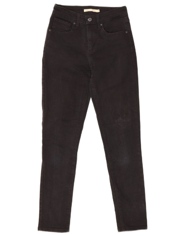 Levi's Damen 721 High Rise Skinny Jeans W24 L27 Schwarze Baumwolle