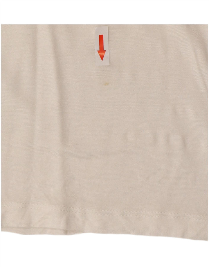 Fila Damen Übergroßes T-Shirt-Oberteil UK 14 Mittelweiß gestreift