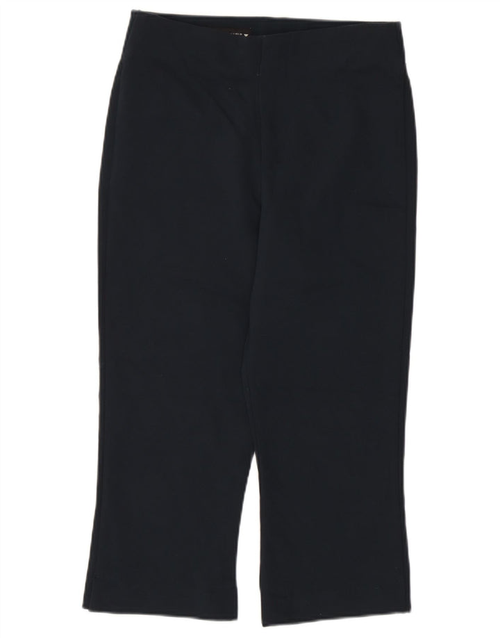 Zara Damen Capri-Hose, Größe S, W26, L19, Marineblau, Viskose