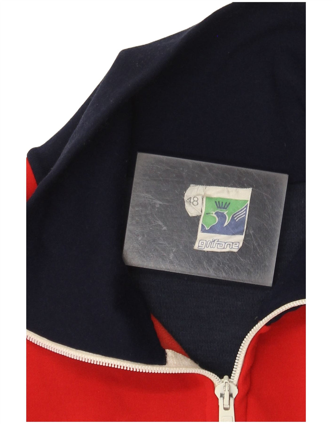 GRIFONI Herren-Sweatshirt mit Reißverschluss am Hals, IT 48, Größe S, Marineblau, Farbblock