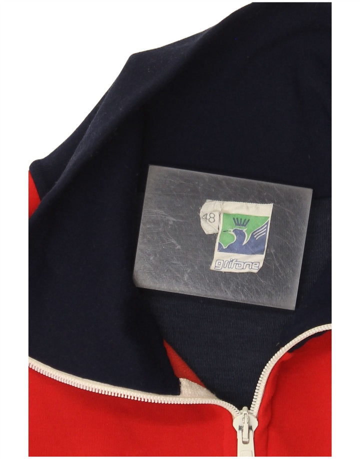 GRIFONI Herren-Sweatshirt mit Reißverschluss am Hals, IT 48, Größe S, Marineblau, Farbblock