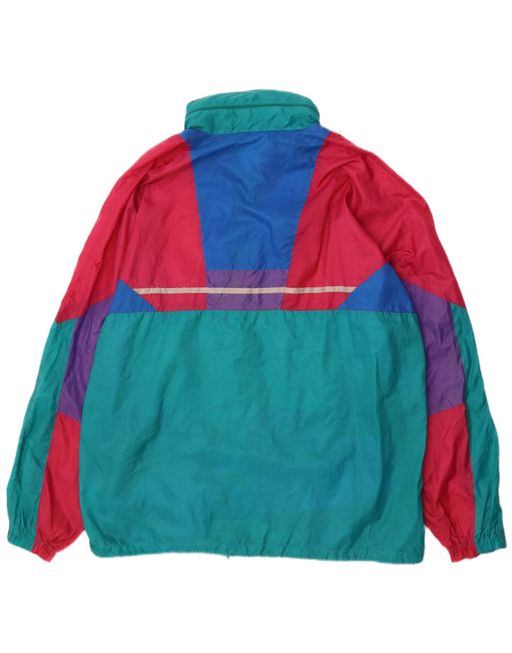 Vintage Herren Regenjacke UK 40 Großes mehrfarbiges Colourblock-Polyamid