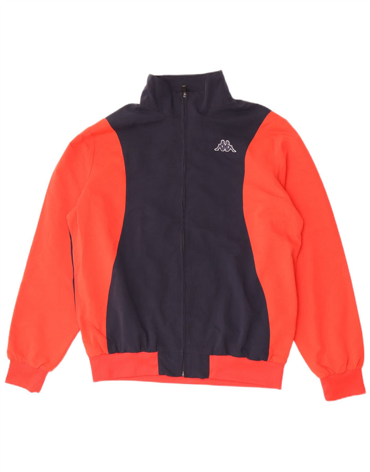 Kappa Herren-Trainingsanzug-Top-Jacke, großes marineblaues Farbblock-Polyester