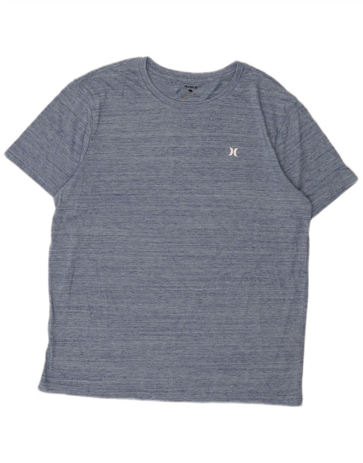 Hurley Herren-T-Shirt-Oberteil, großes, blau meliertes Polyester