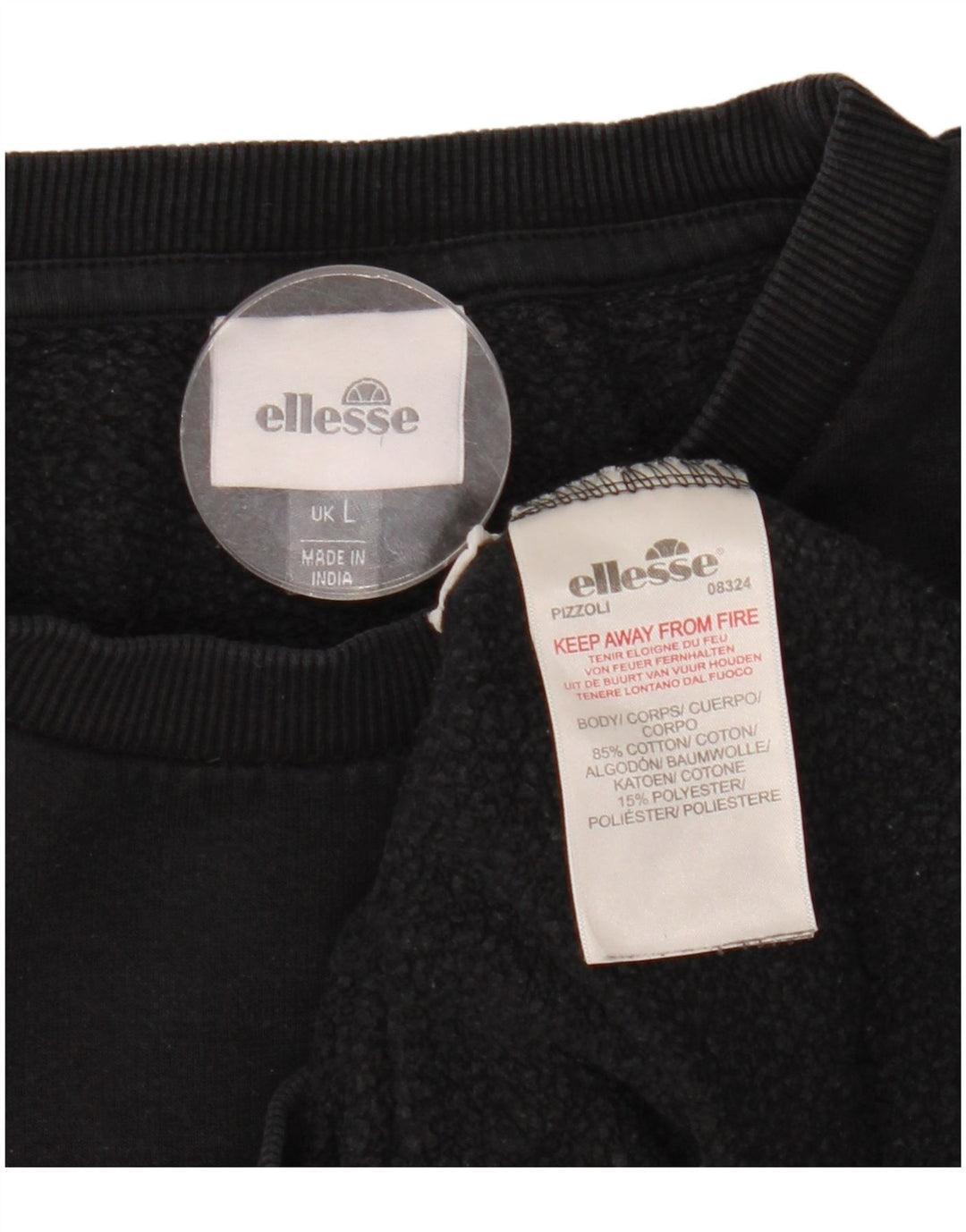 ELLESSE Herren-Sweatshirt mit Grafik, groß, aus schwarzer Baumwolle