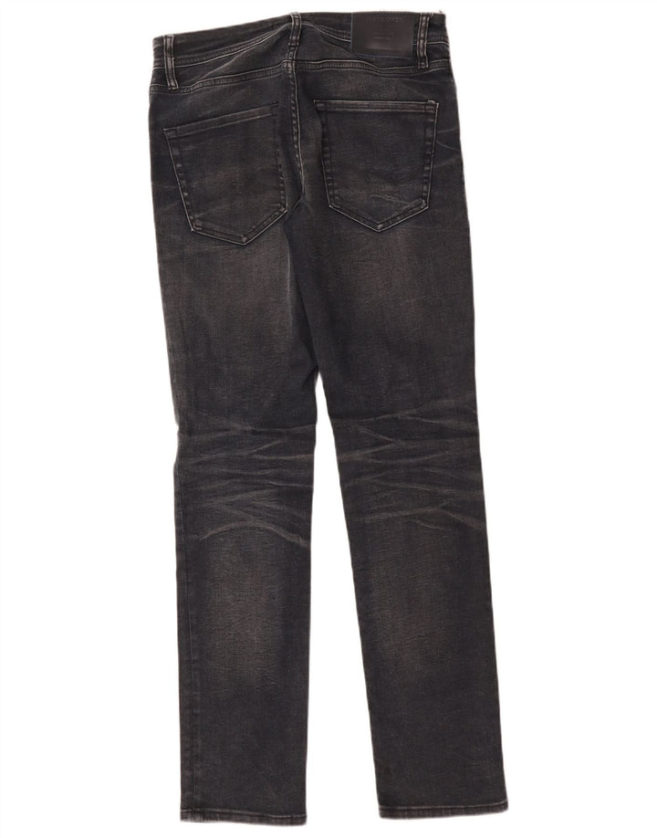 Jack & Jones Herren Tim Slim Jeans W30 L32 Schwarze Baumwolle