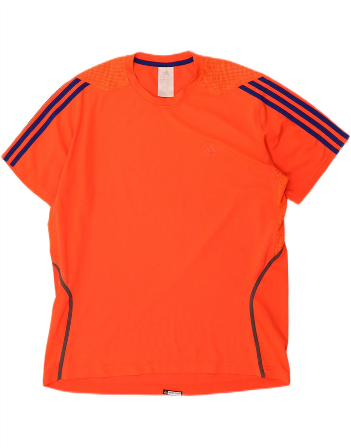 ADIDAS Herren T-Shirt Top Large Orange Polyester