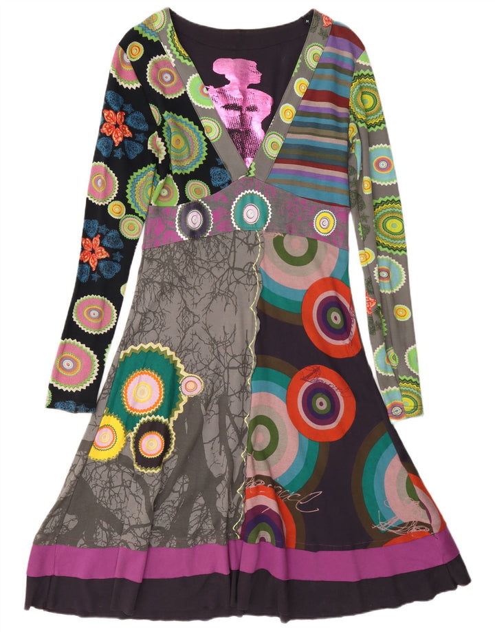 Desigual Damen-Kleid mit abstraktem Muster, A-Linie, Gr. 12, mittelmehrfarbig