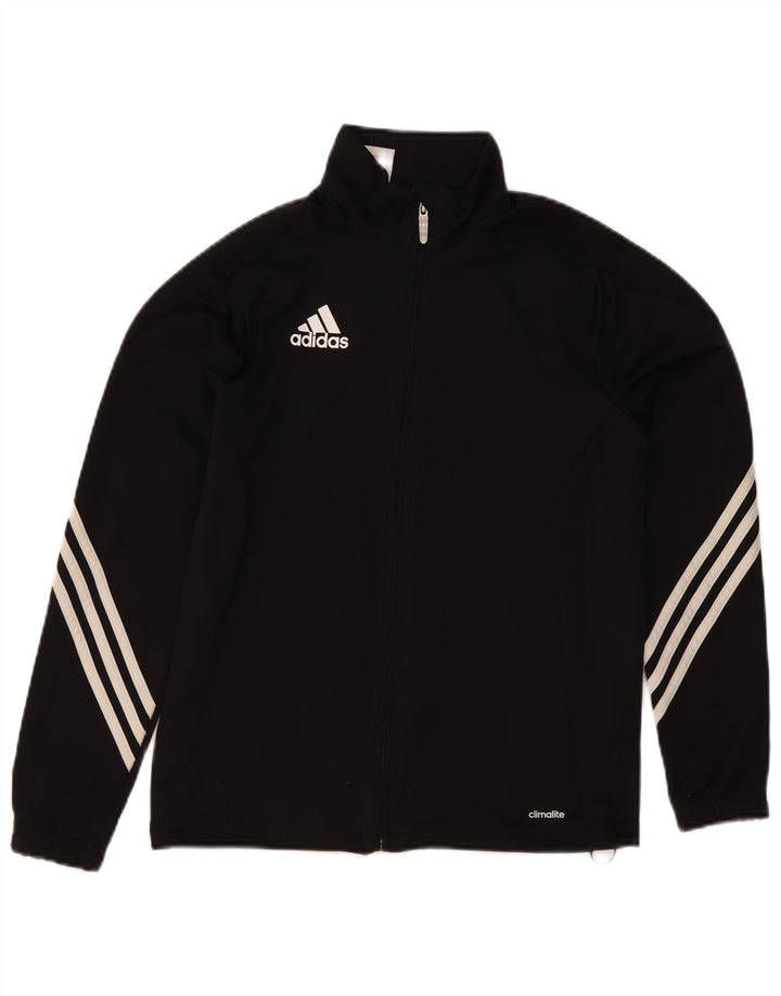 Adidas Jungen Climalite Trainingsanzug Top Jacke 13-14 Jahre Schwarz Polyester
