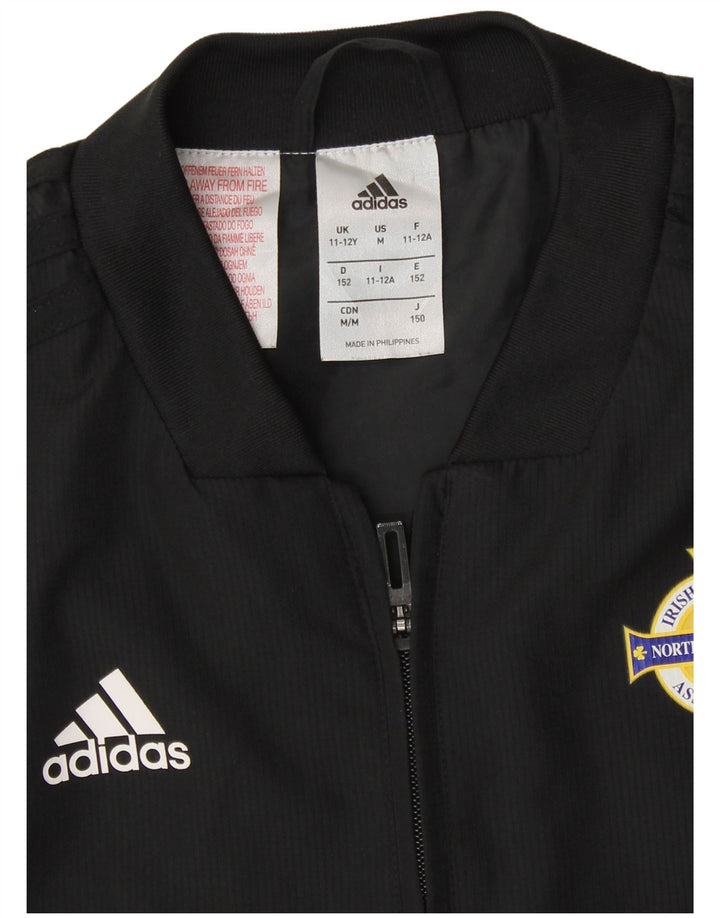 Adidas Jungen Trainingsanzug Top Jacke 11-12 Jahre Schwarzes Polyester