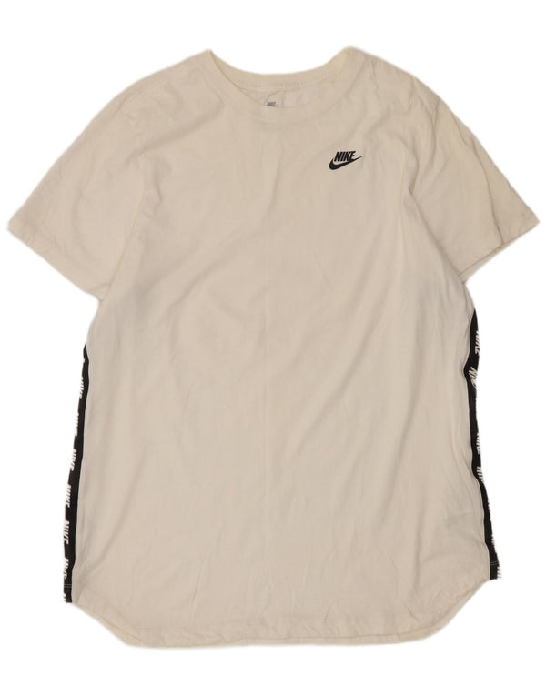 Nike Herren-T-Shirt mit Grafik, XL, weiße Farbblock-Baumwolle