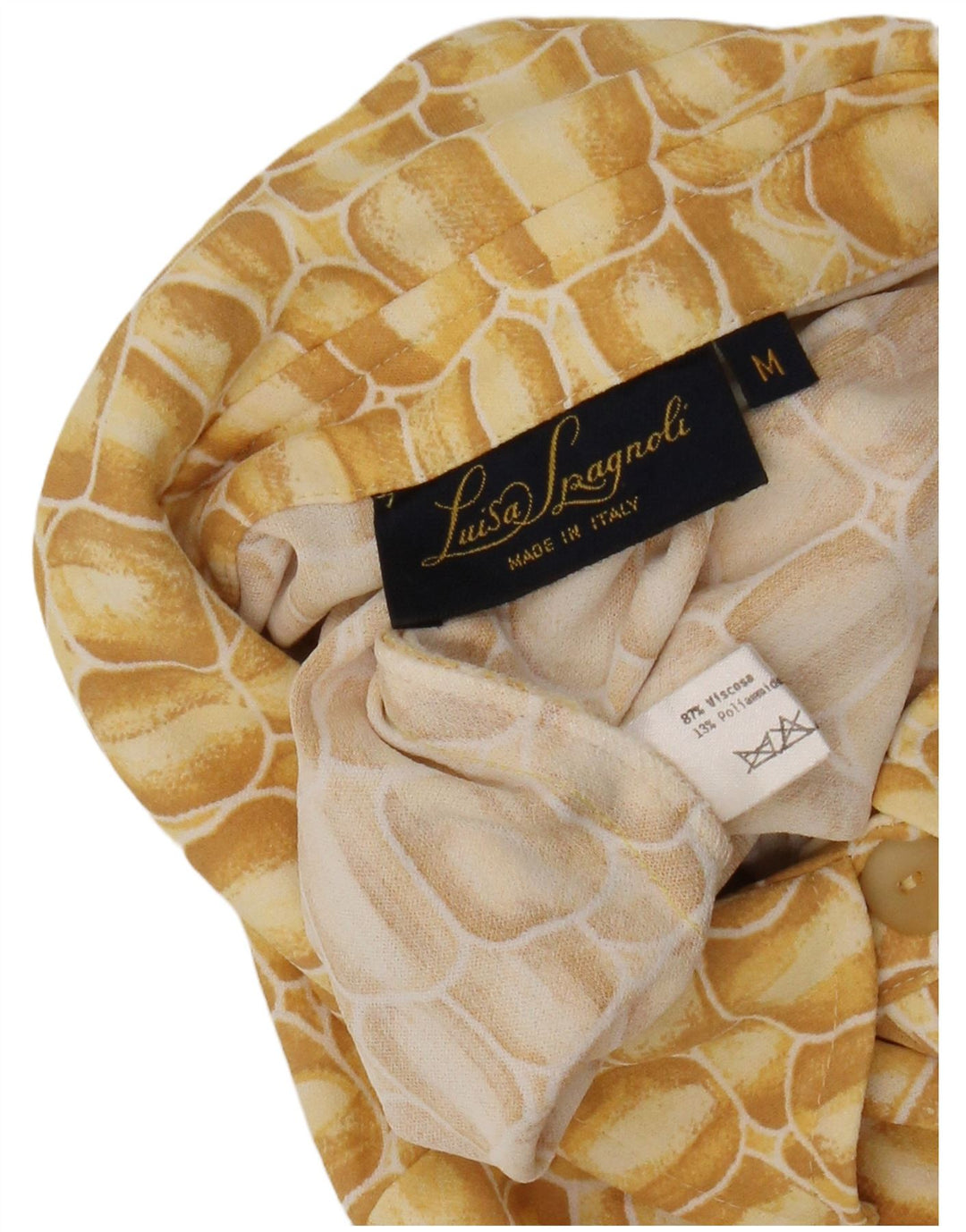 Luisa Spagnoli Damen Pullover-Hemdkleid UK 14 Mittelgelb Geometrisch